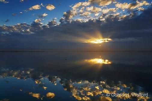 Sunrise Sunrays_27437.jpg - Powderhorn Lake photographed near Port Lavaca, Texas, USA.
